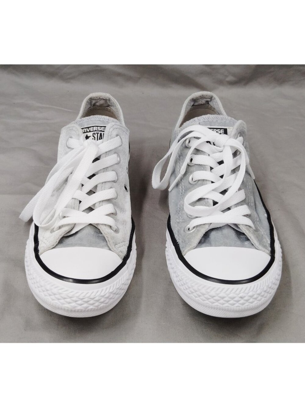 Converse Chuck Taylor All Star Velvet Gray White Low Top Womens 7 Sneakers